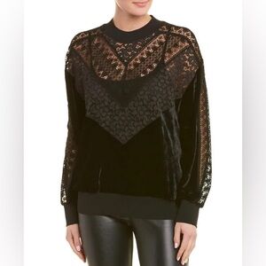 Stella McCartney Black Lace and Velvet Top 38